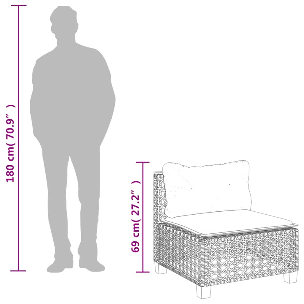 10 részes bézs polyrattan kerti ülőgarnitúra párnával