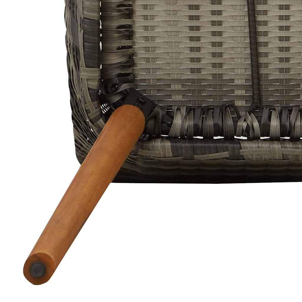 Kert étkező szett párnával 7 pcs Szürke polirattan
