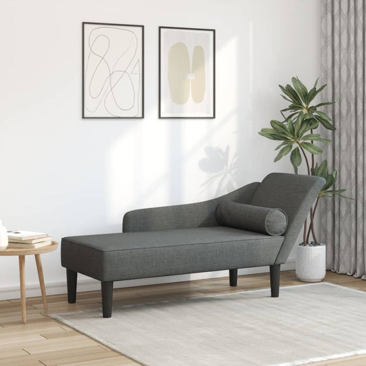 sötétszürke szövet dívány párnával