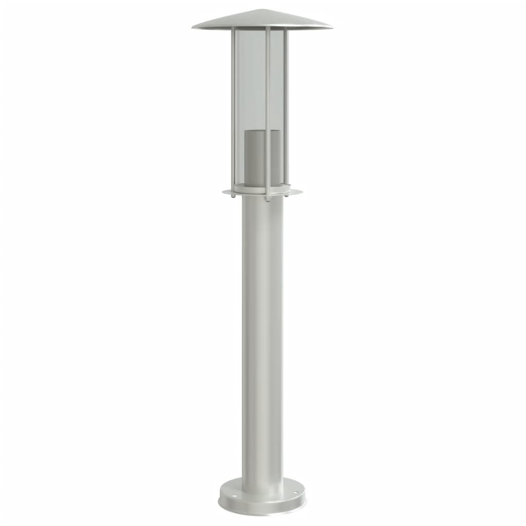 3 db ezüstszínű rozsdamentes acél kültéri állólámpa 60 cm