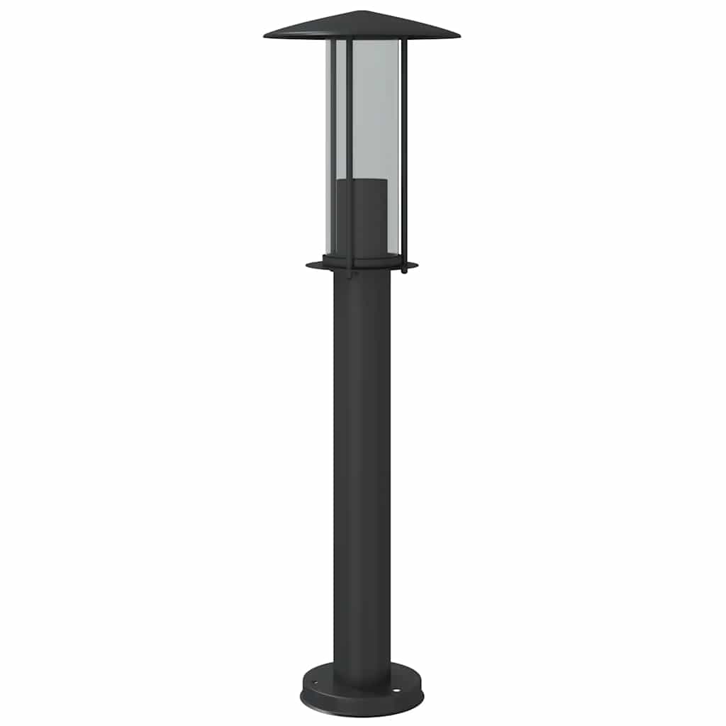 fekete rozsdamentes acél kültéri állólámpa 60 cm