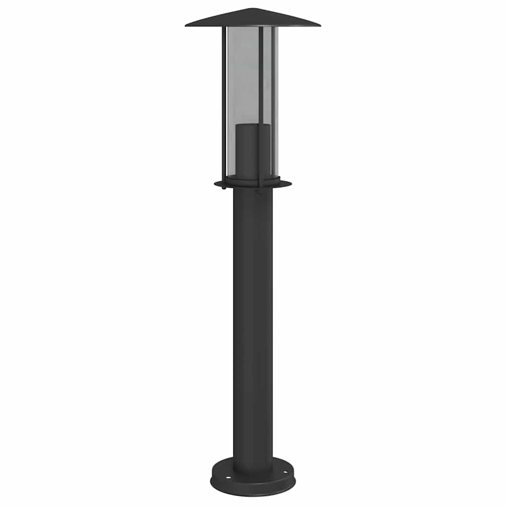 fekete rozsdamentes acél kültéri állólámpa 60 cm