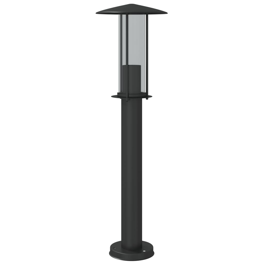 3 db fekete rozsdamentes acél kültéri állólámpa 60 cm