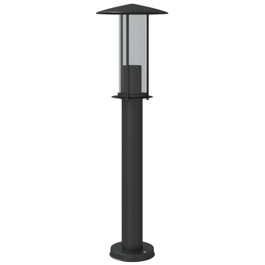 3 db fekete rozsdamentes acél kültéri állólámpa 60 cm