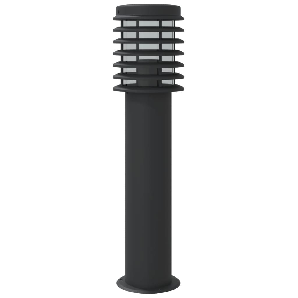 3 db fekete rozsdamentes acél kültéri állólámpa 60 cm