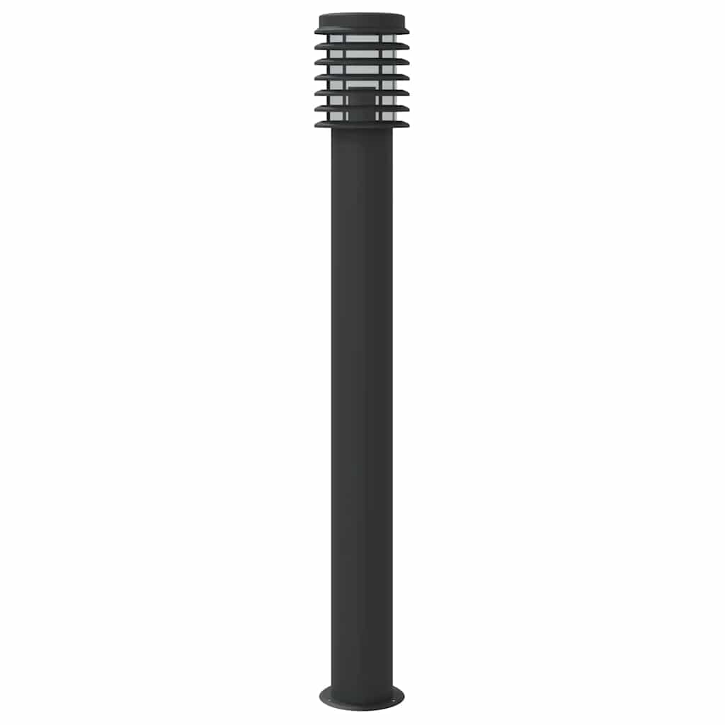 3 db fekete rozsdamentes acél kültéri állólámpa 110 cm