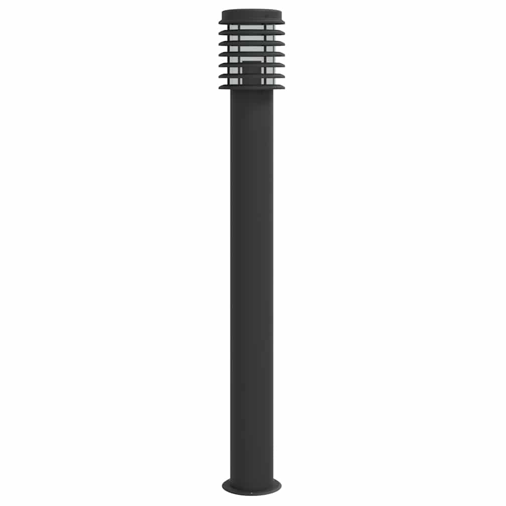 3 db fekete rozsdamentes acél kültéri állólámpa 110 cm