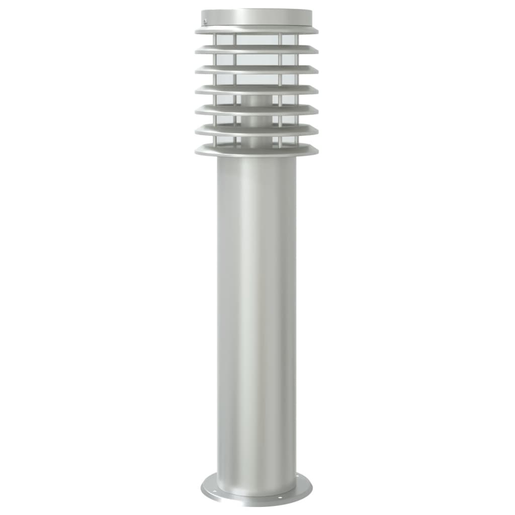 ezüst rozsdamentes acél kültéri állólámpa érzékelővel 60 cm