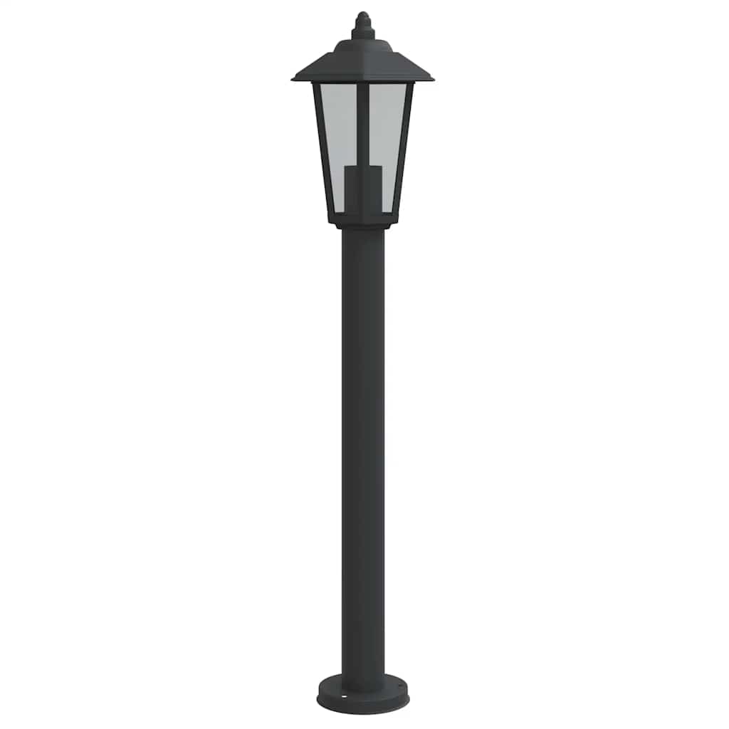 fekete rozsdamentes acél kültéri állólámpa 80 cm