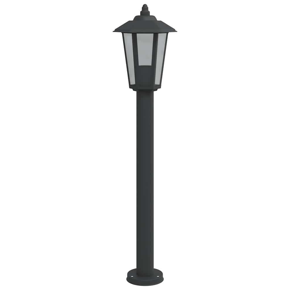 fekete rozsdamentes acél kültéri állólámpa 80 cm