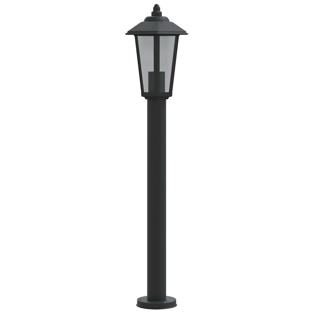 fekete rozsdamentes acél kültéri állólámpa 80 cm