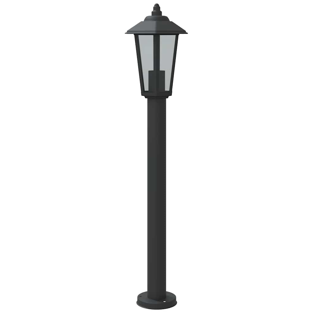 fekete rozsdamentes acél kültéri állólámpa 80 cm