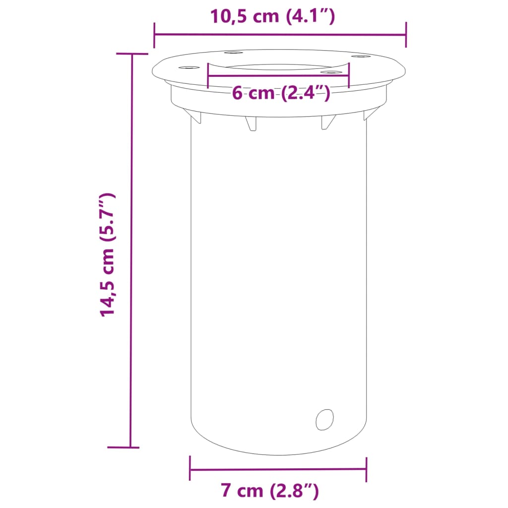 fekete kerek öntött alumínium kültéri talajlámpa 10,5 x 10,5 cm