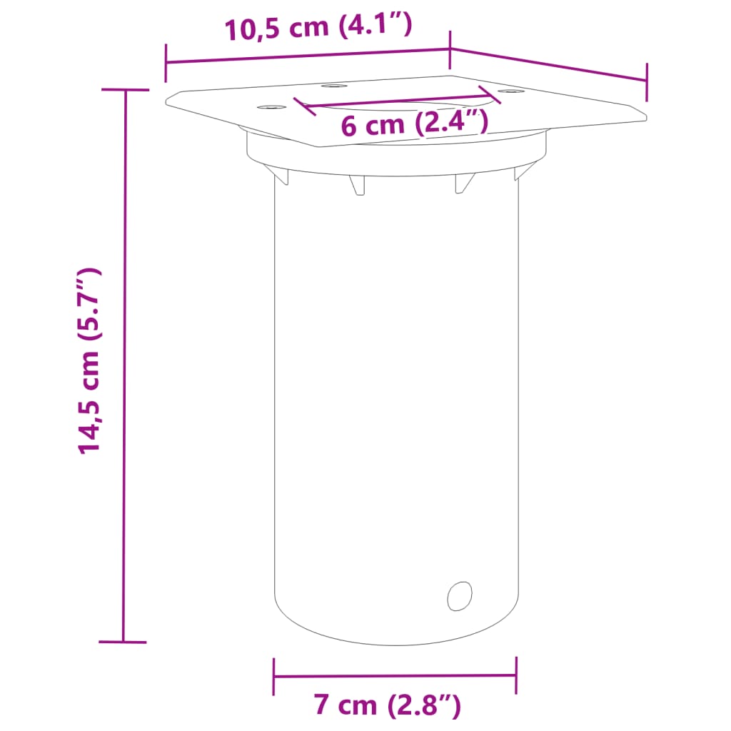 fekete négyzet öntött alumínium kültéri talajlámpa 10,5x10,5 cm