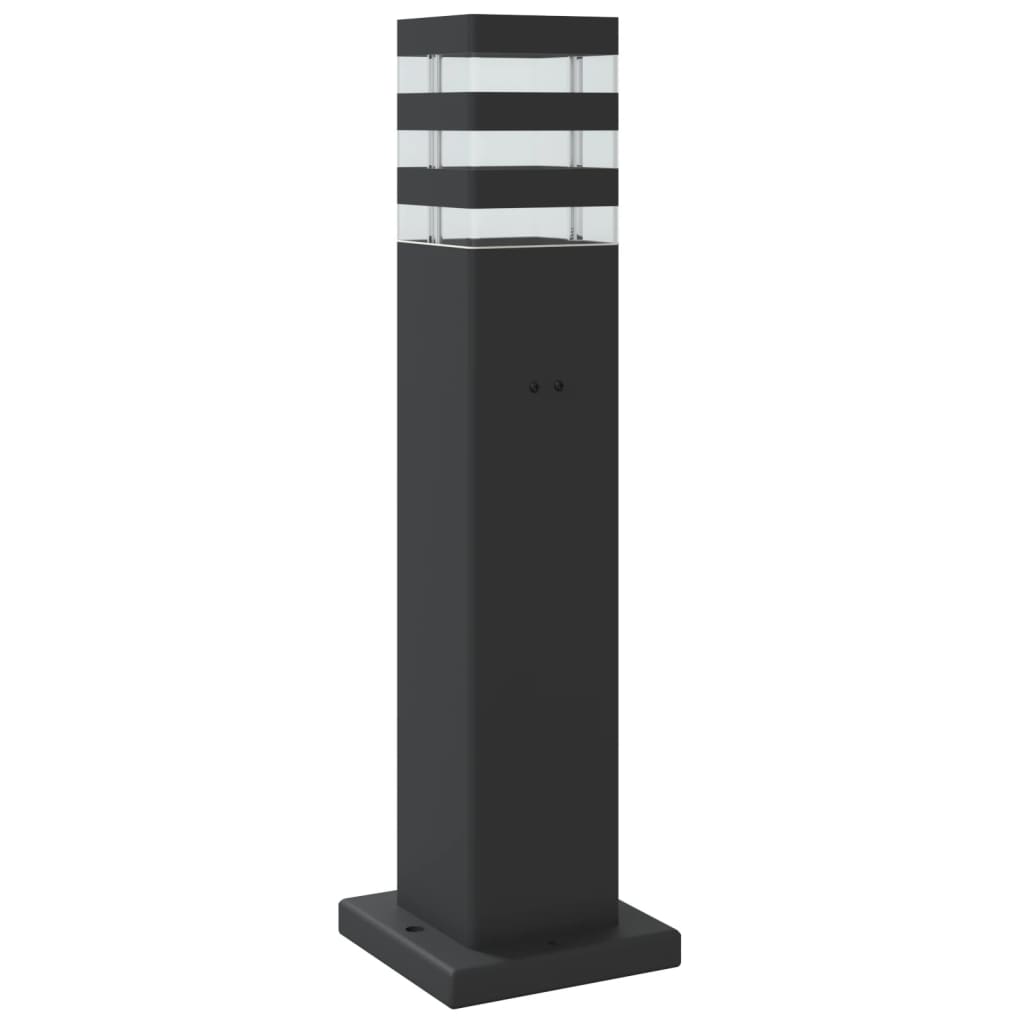 3 db fekete alumínium kültéri állólámpa 50 cm