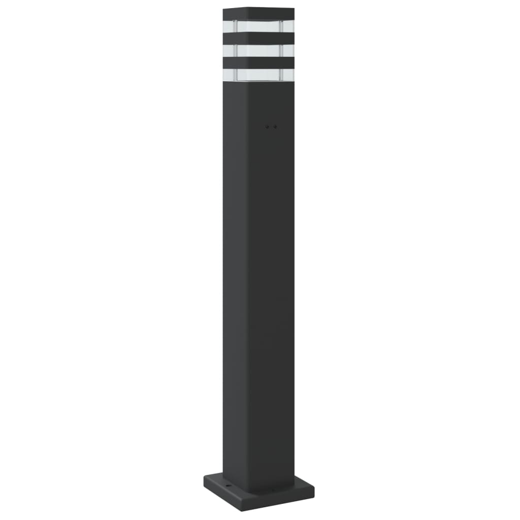 3 db fekete alumínium kültéri állólámpa 80 cm