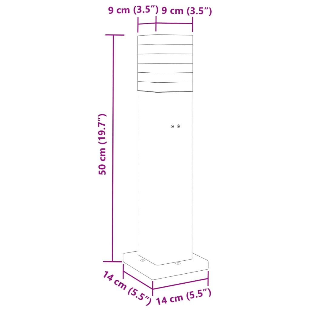 3 db fekete alumínium kültéri állólámpa aljzattal 50 cm