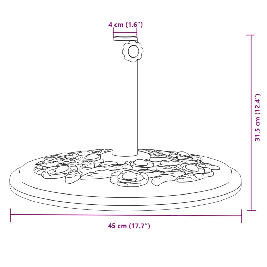 kerek napernyőtalp rúdhoz Ø38 / 48 mm 12 kg
