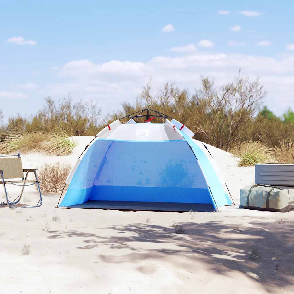 2 személyes azúrkék vízálló gyorskioldó strandsátor