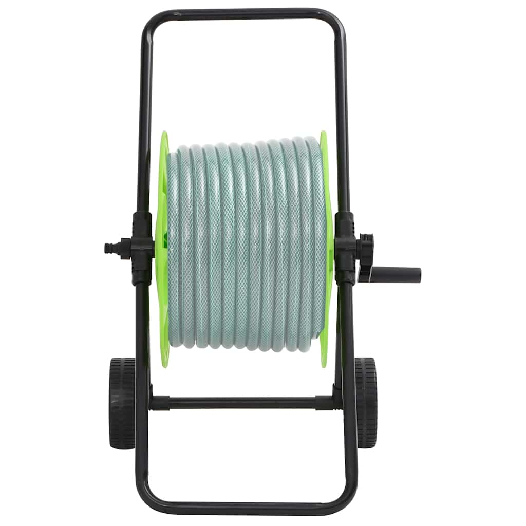 zöld acél kerekes tömlődob 60 m 1/2" tömlőhöz