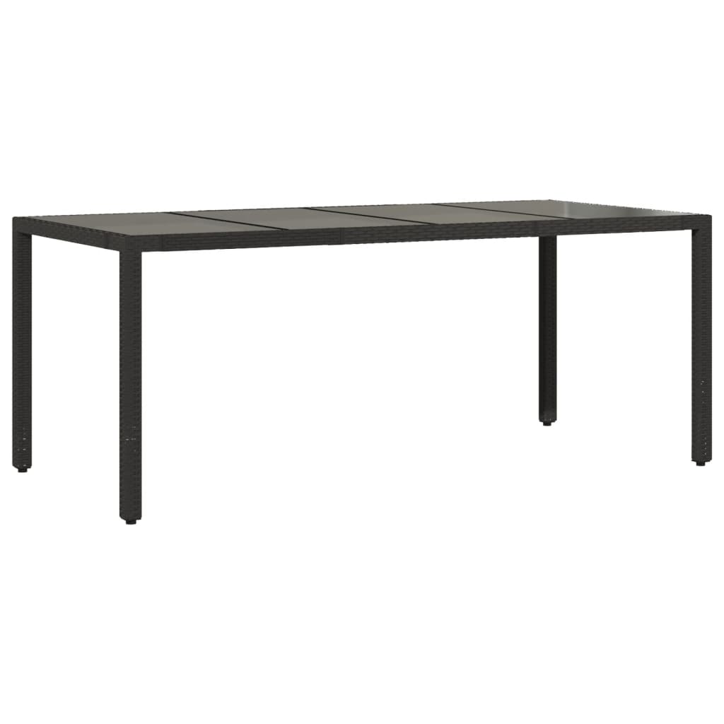 9 részes fekete polyrattan kerti étkezőgarnitúra párnákkal
