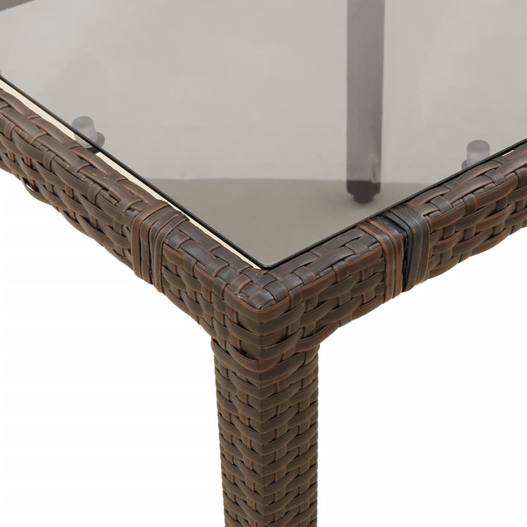 3 részes barna polyrattan bisztrógarnitúra párnákkal