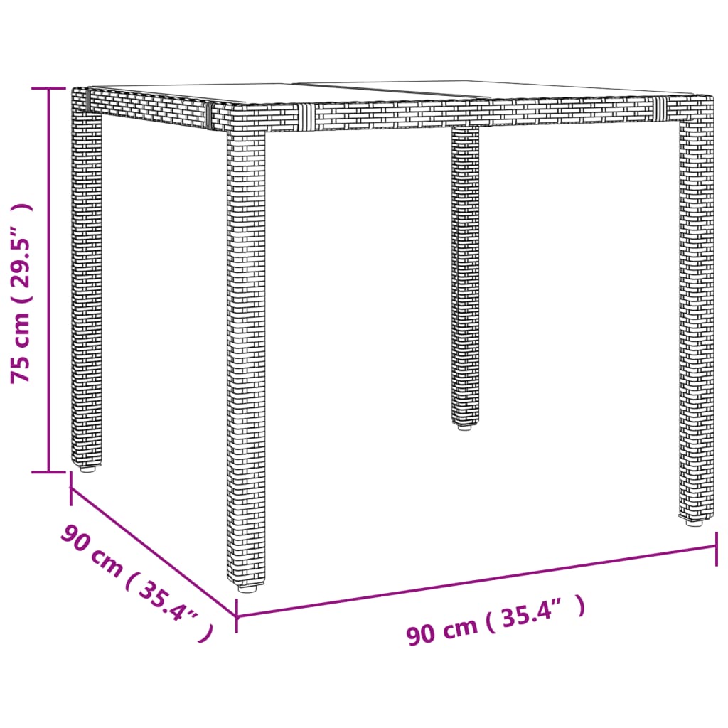 3 részes bézs polyrattan bisztrógarnitúra párnával