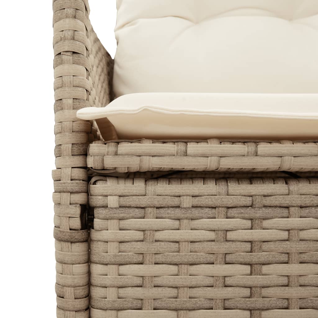 5 részes bézs polyrattan kerti étkezőgarnitúra párnákkal