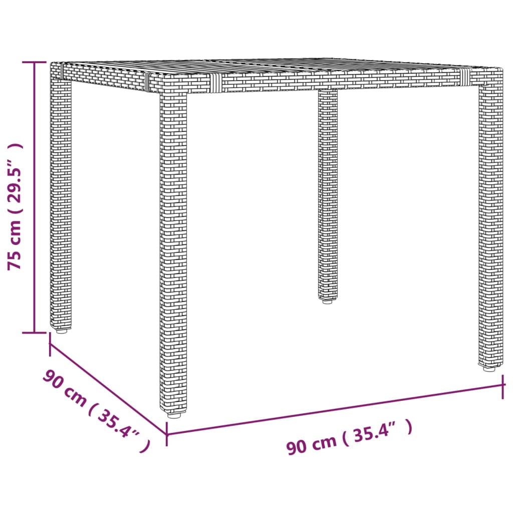 3 részes szürke polyrattan bisztrógarnitúra párnákkal
