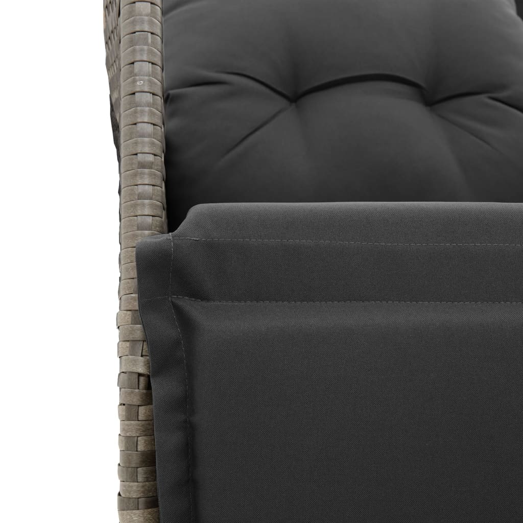 7 részes szürke polyrattan kerti étkezőgarnitúra párnával