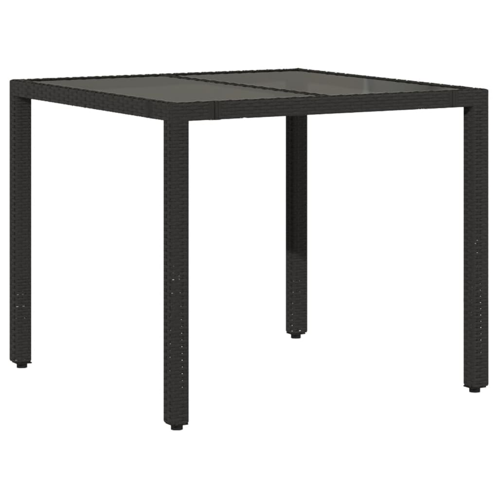 3 részes fekete polyrattan bisztrógarnitúra párnával
