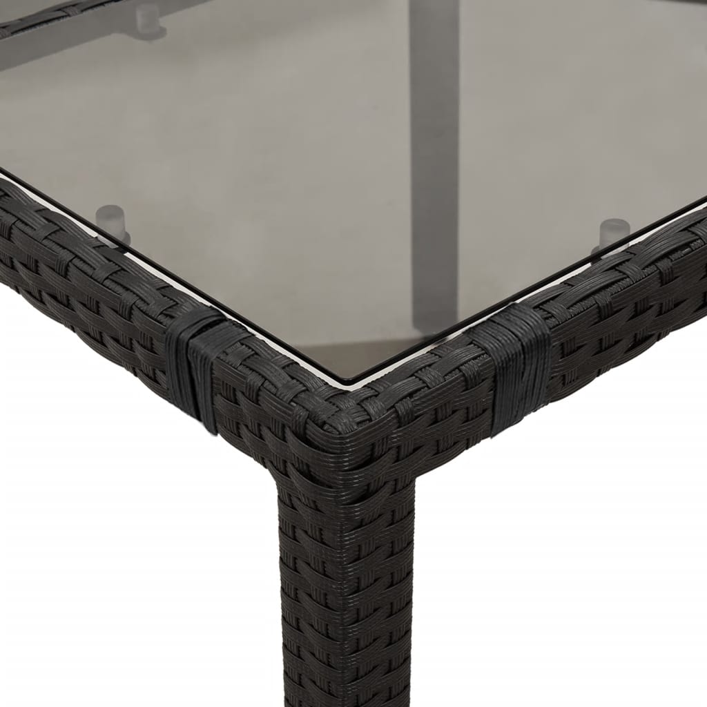 3 részes fekete polyrattan bisztrógarnitúra párnával