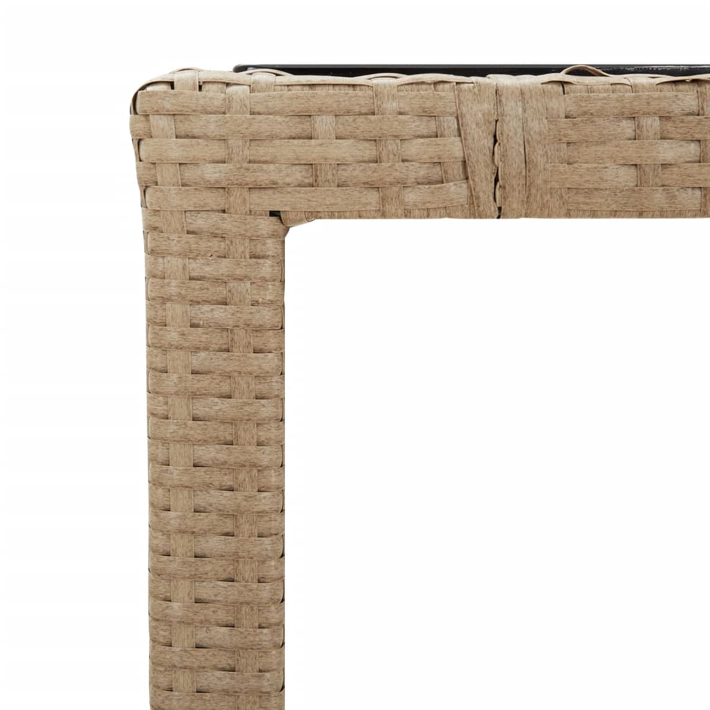 3 részes bézs polyrattan kerti bisztrógarnitúra párnákkal