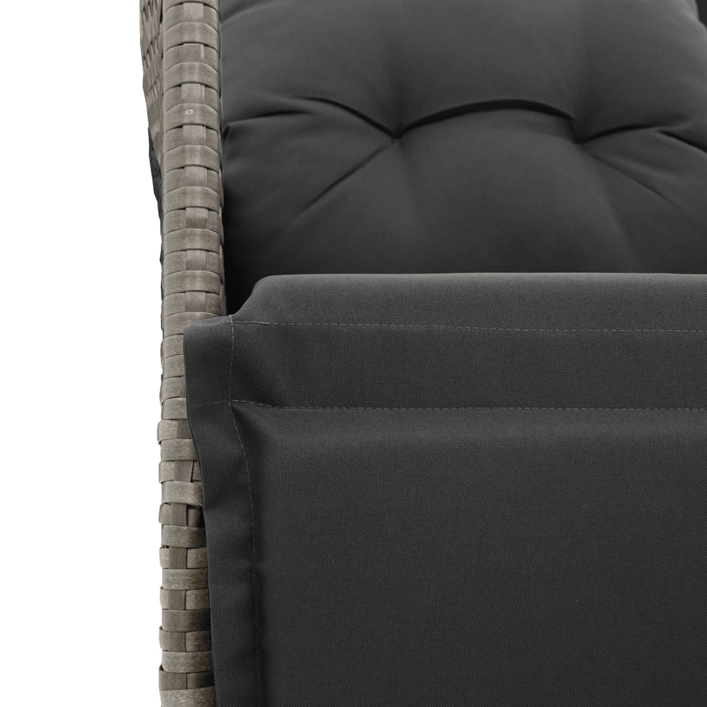 5 részes szürke polyrattan kerti bisztrógarnitúra párnákkal