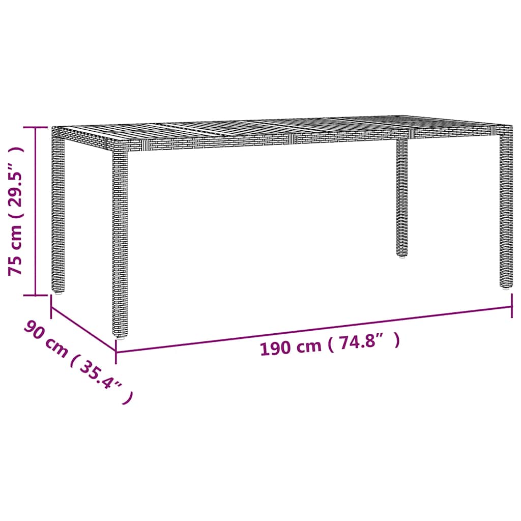 9 részes szürke polyrattan kerti bisztrógarnitúra párnákkal