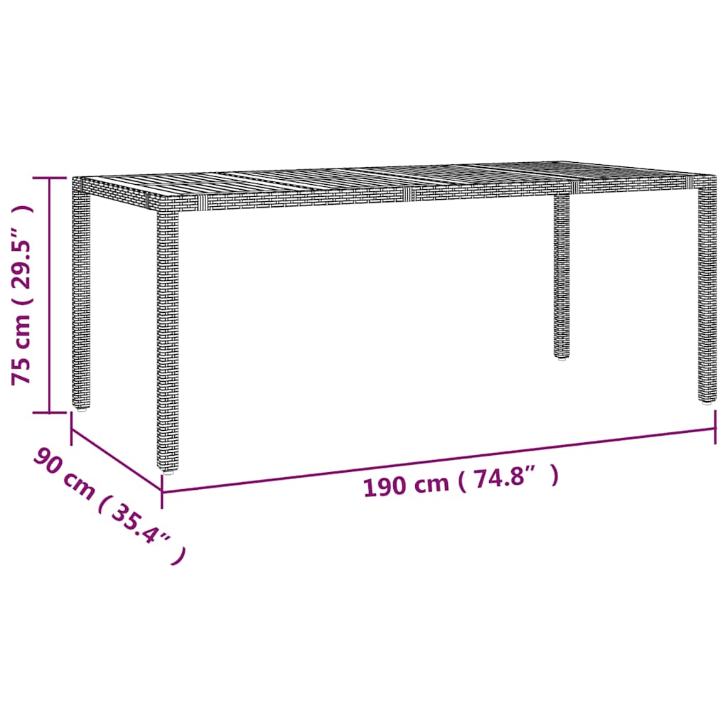 9 részes szürke polyrattan kerti bisztrógarnitúra párnákkal