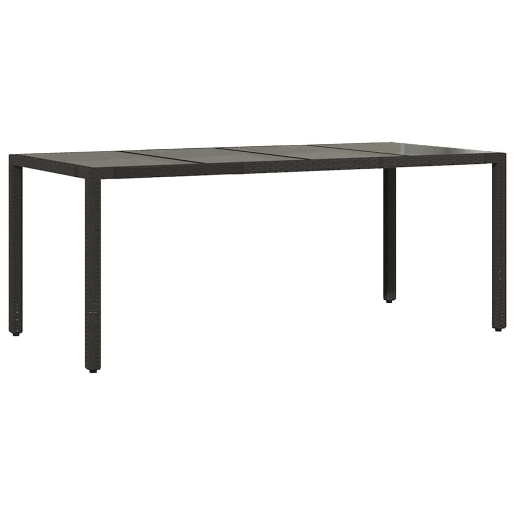 7 részes fekete polyrattan kerti bisztrógarnitúra párnákkal