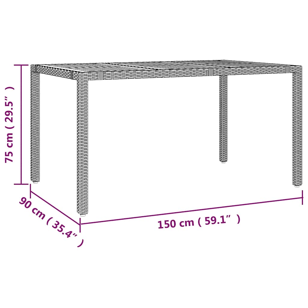 5 részes szürke polyrattan kerti bisztrógarnitúra párnákkal