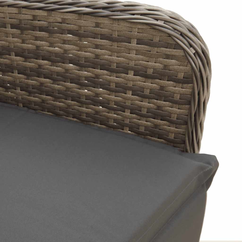 9 részes szürke polyrattan kerti bisztrógarnitúra párnákkal