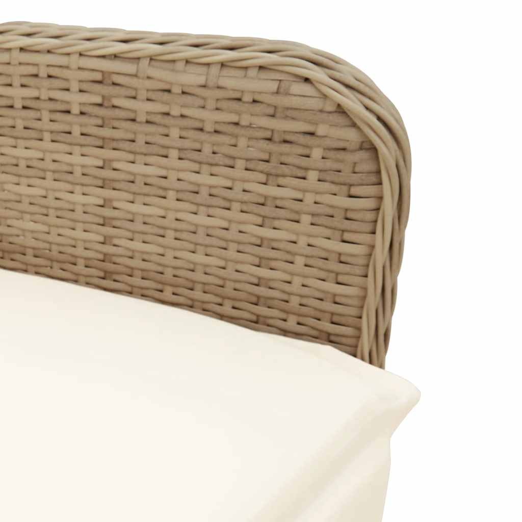 5 részes barna polyrattan kerti bisztrógarnitúra párnákkal