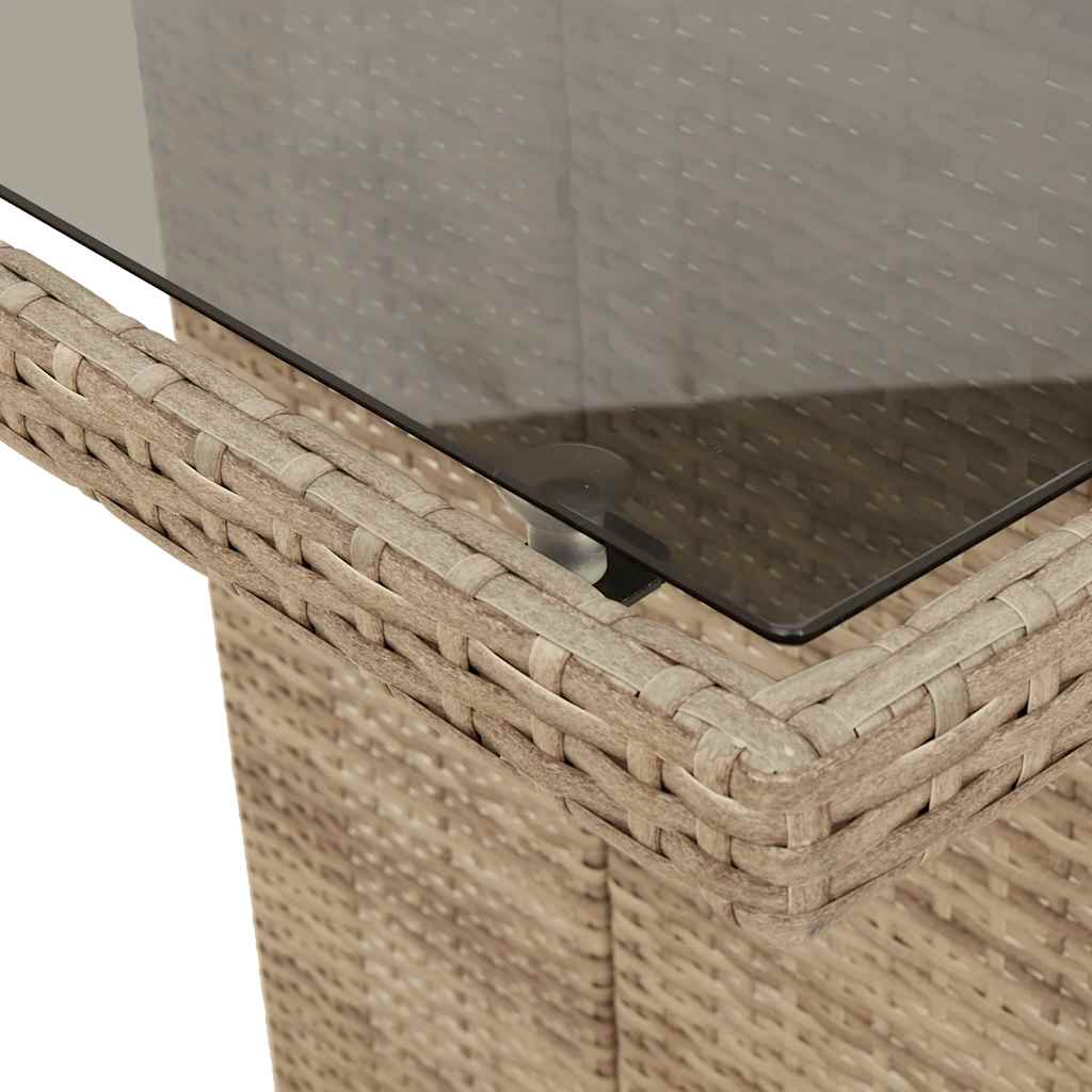 9 részes barna polyrattan kerti bisztrógarnitúra párnákkal