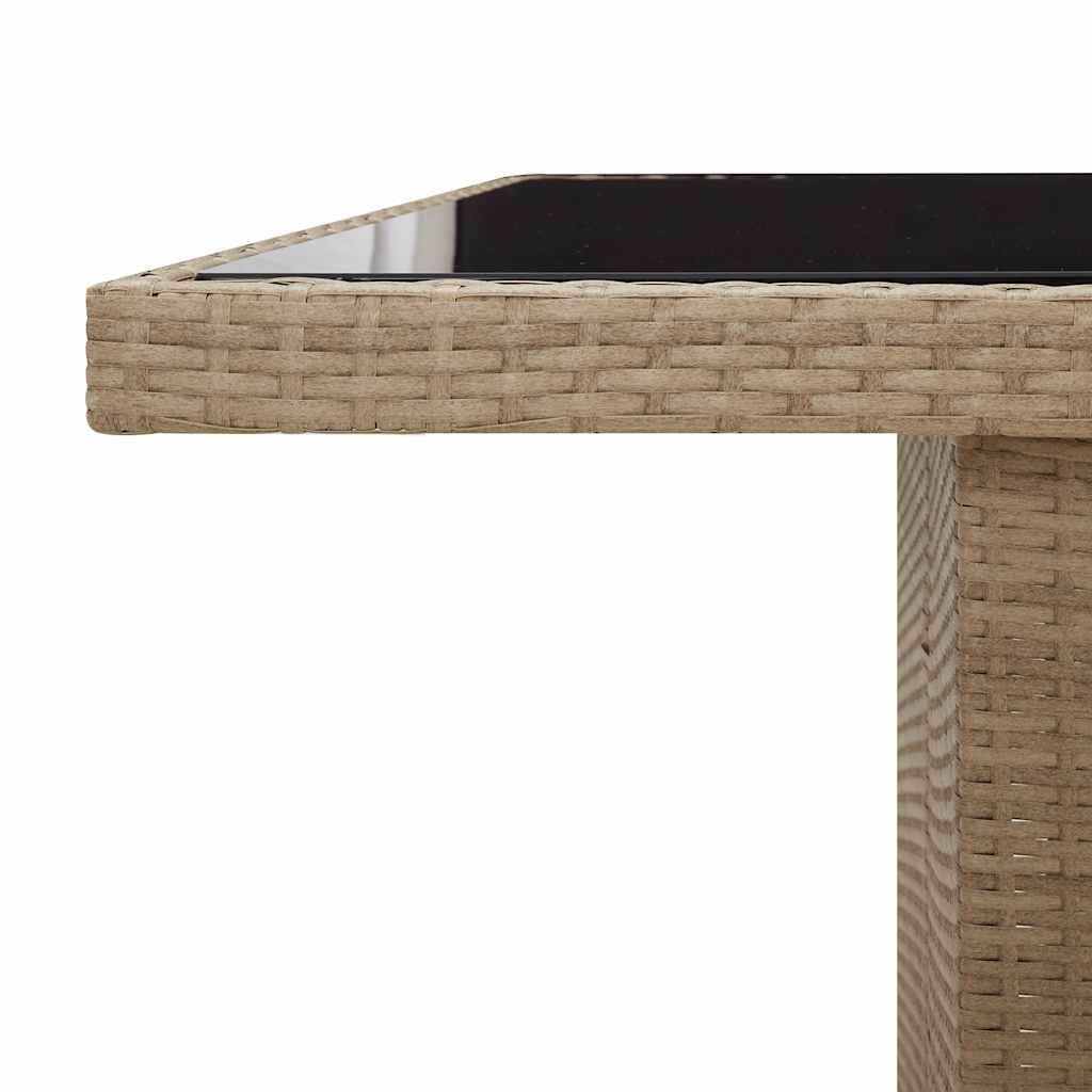 9 részes bézs polyrattan kerti bisztrógarnitúra párnákkal