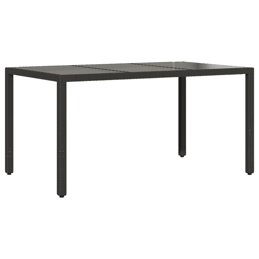 5 részes fekete polyrattan/üveg kerti étkezőgarnitúra párnákkal