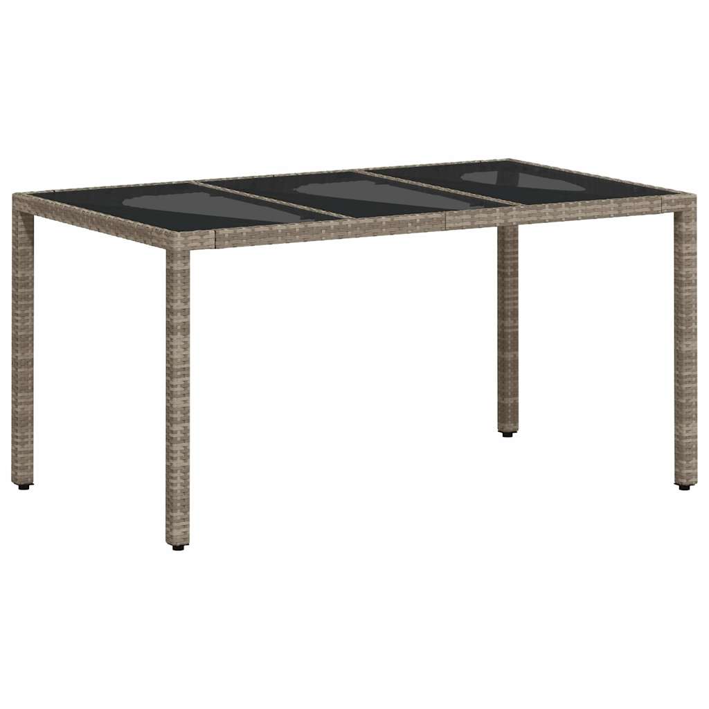 5 részes szürke polyrattan/üveg kerti étkezőgarnitúra párnával