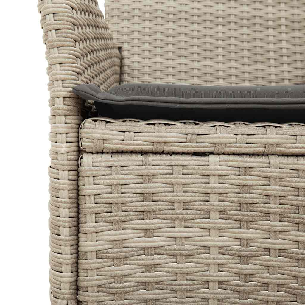 5 részes szürke polyrattan/üveg kerti étkezőgarnitúra párnával