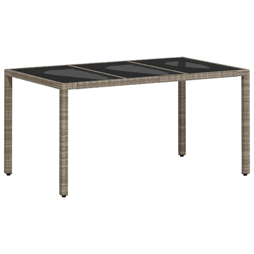 7 részes szürke polyrattan/üveg kerti étkezőgarnitúra párnákkal