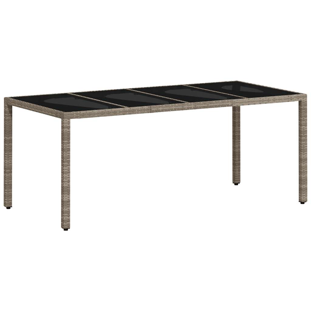 7 részes szürke polyrattan/üveg kerti étkezőgarnitúra párnákkal