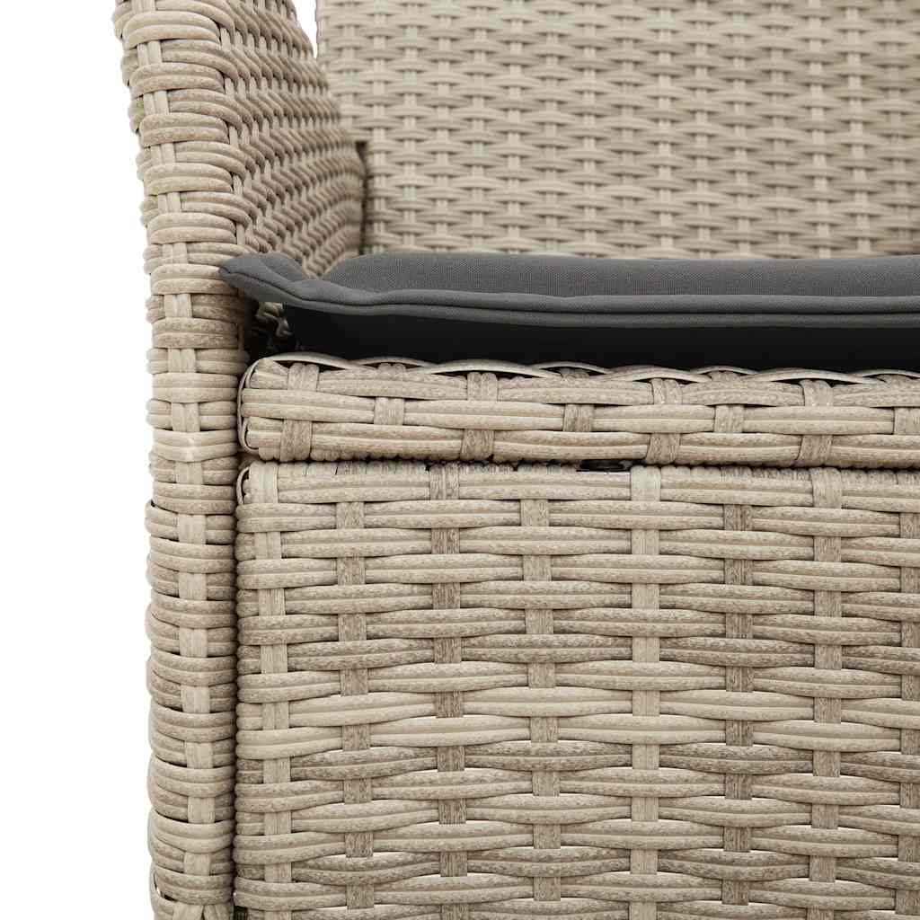 7 részes szürke polyrattan/üveg kerti étkezőgarnitúra párnákkal
