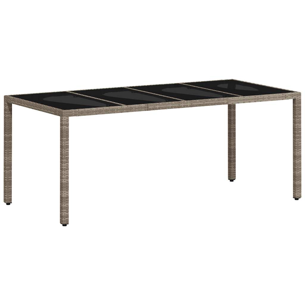9 részes szürke polyrattan/üveg kerti étkezőgarnitúra párnákkal