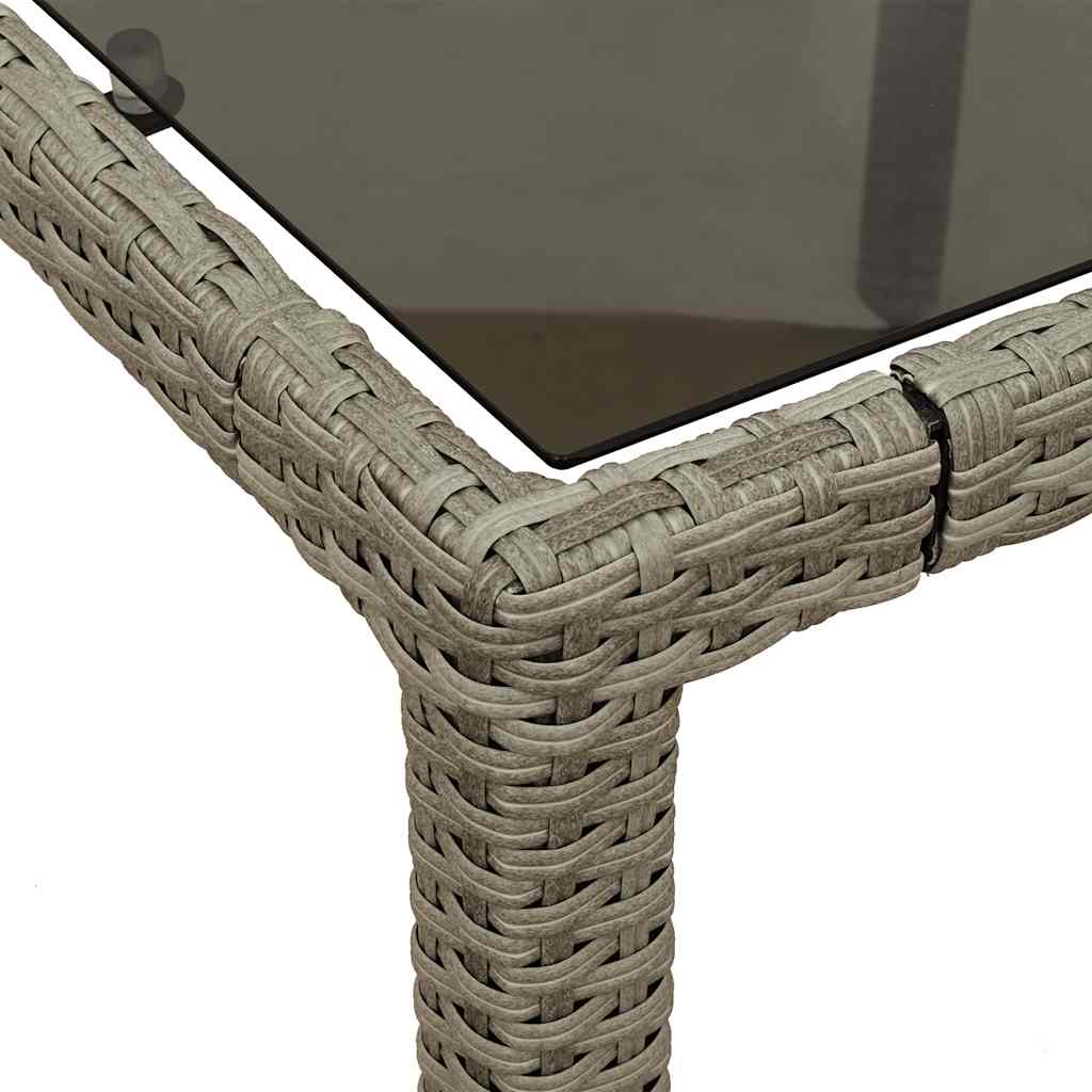 9 részes szürke polyrattan/üveg kerti étkezőgarnitúra párnákkal
